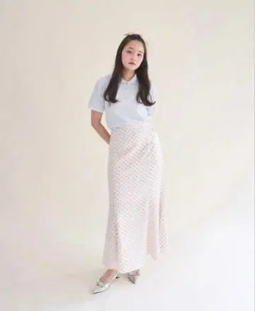 muguet gloss dot satin skirt