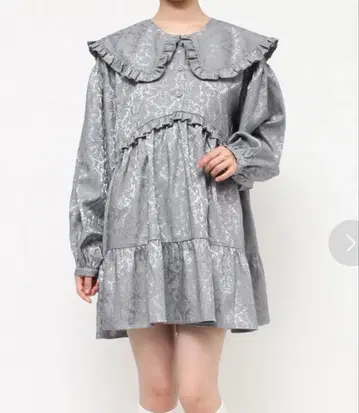 merry jenny 자카드 프릴 칼라 미니 원피스