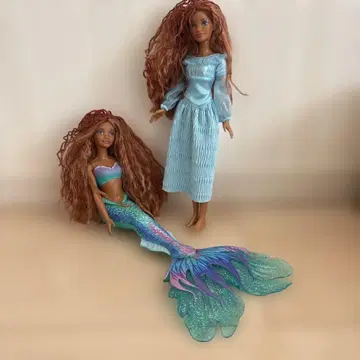 바비 인형 2체 세트 인어와 드레스
