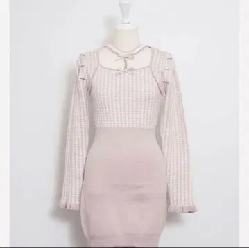 pium 하운드투스 체크 패턴 미니 원피스