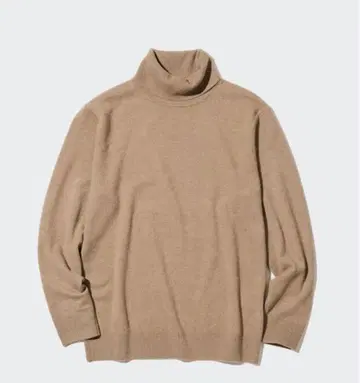 UNIQLO 24AW 캐시미어 터틀넥 스웨터 XL 카키 베이지