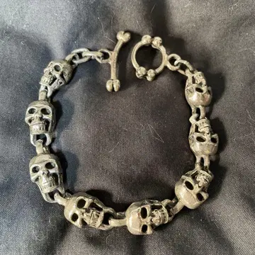 스컬 디자인 실버 팔찌