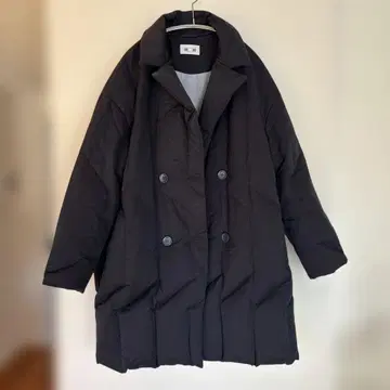 네이비 다운 숏코트 더블 버튼