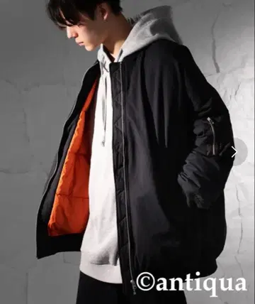 antiqua 블루종 아우터 블랙