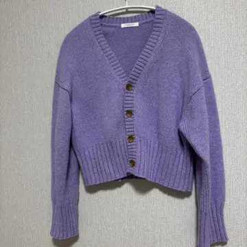 MACPHEE 퍼플 니트 가디건