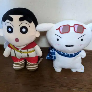 신짱과 시로의 봉제 인형 세트 빅 봉제 인형