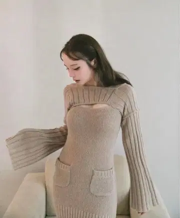 앤드마리 니트 원피스 블랙