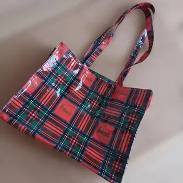 Harrods 타탄 체크 토트백