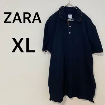 자라 ZARA 피케 셔츠 빅 사이즈 [ XL ] 코튼 100% 네이비