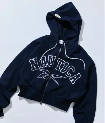 [ 새상품급 ] Reebok x NAUTICA/더블 네임 크롭 지퍼 후디
