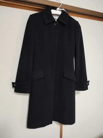 MICHEL KLEIN 블랙 롱 코트 38