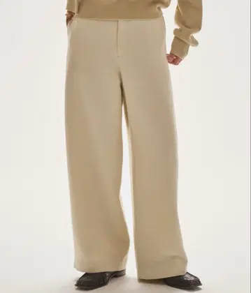 와이드 코쿤 트라우저 아이보리