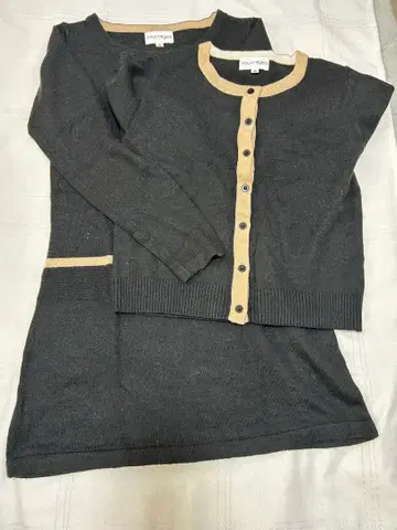 쿠레쥬 긴팔 가디건과 원피스 세트 38