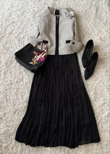 큰 키 엄마 새상품급 노블 트위드 자켓 M~L 졸업식 세레모니