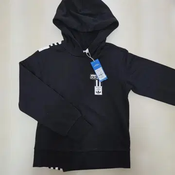 새상품 택 포함 adidas 블랙/화이트 후드티 L