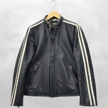 샷 숏 클래식 레이서 가죽 싱글 라이더 자켓 S