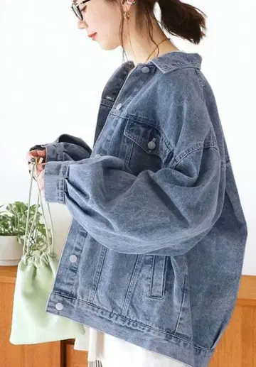 reca 레카 오버 사이즈 데님 자켓 라이트 블루 볼륨 소매