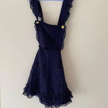 ALICE andthePIRATES 네이비 도트 무늬 프릴 원피스