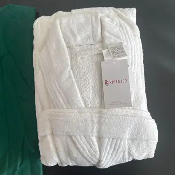 택 포함 새상품 RISESTEP 화이트 목욕 가운 프리 사이즈 남녀 공용