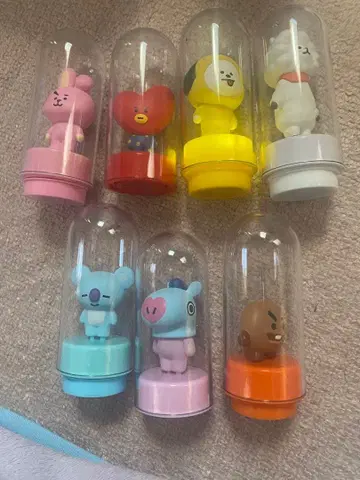 BT21 피규어 8개 세트 스탬프 포함