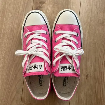컨버스 핑크 캔버스 로우컷 스니커즈