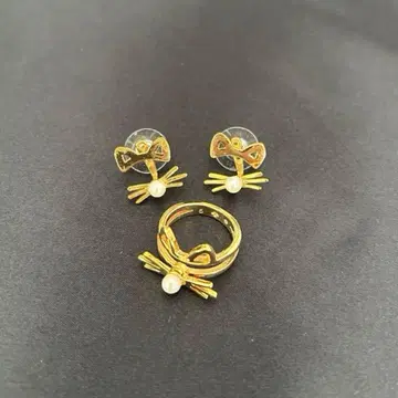 케이트 스페이드 고양이 귀걸이와 반지 세트