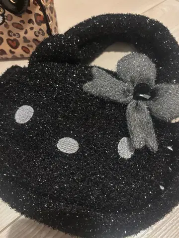 헬로키티 라메 니트 백 키라키라 블랙 엔젤 컬렉션