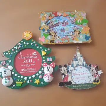 디즈니랜드 사진 액자 3종 세트 크리스마스