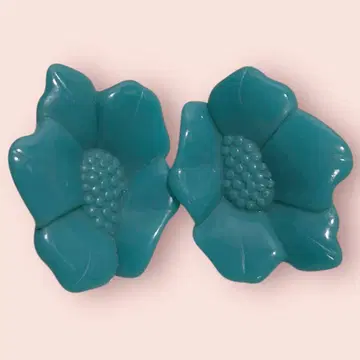 귀찌 빅 사이즈 플라워 쇼와 레트로 팝 빈티지 구제 의류 꽃 파랑