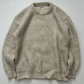 자라 청키 니트 크루넥 아이보리 XL 스웨터 울