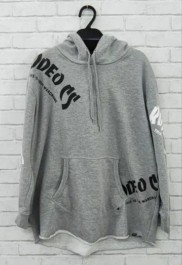 H27 로데오 크라운 후드티 그레이 로고 포켓 RCWB 프리