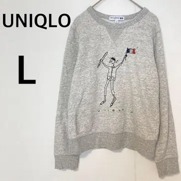 유니클로 이네스 콜라보 맨투맨 [L] 트레이닝복 라이트 그레이 심플