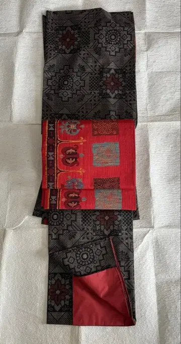 진흙 오시마 명주 이시즈리 당사 오비 세트