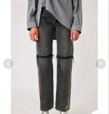 moussy 로우 웨이스트 슬릿 스트레이트