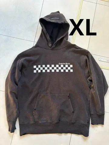 Captains Helm 체커 패턴 후드티 블랙 XL