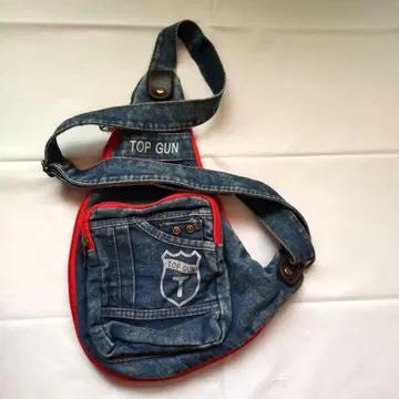 데님 리메이크 물방울 모양 원숄더백 바디백 미사용 새상품