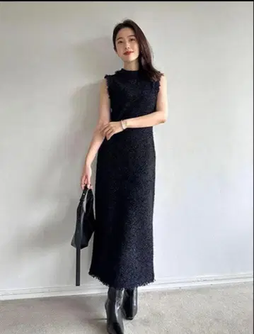 anuans 트위드 니트 원피스