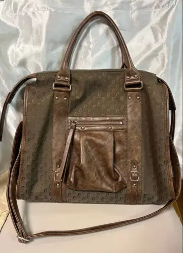 JEANASIS 앤티크 인조 가죽 토트 브라운