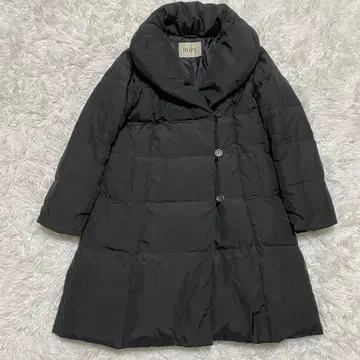 새상품급 로페 ROPE 다운 코트 M 블랙 여배우 옷깃 숄카라