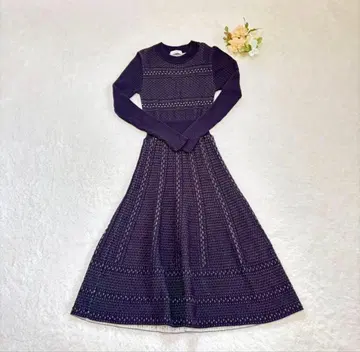 Bouchon 부숑 스콧 클럽 니트 원피스 긴팔 A라인 M