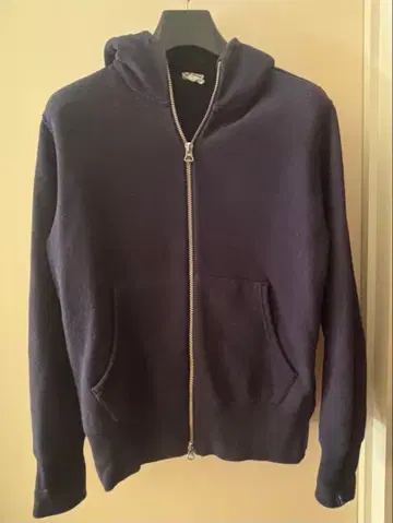 네이비 풀 집업 후드티 루프 휠러 S