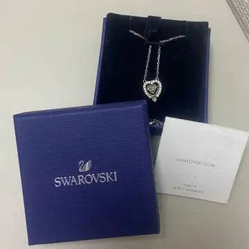 스와로브스키 댄싱스톤 목걸이 하트 실버