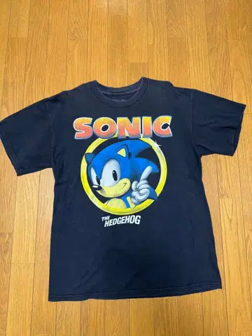빈티지 SONIC THE HEDGEHOG T셔츠 L 네이비