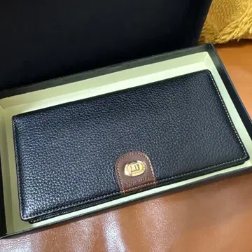 미사용 dunhill 그레인 가죽 장지갑 블랙 남성용 던힐
