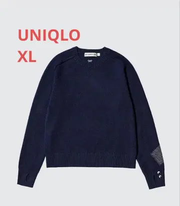 UNIQLO 아냐 핸드마치 XL 캐시미어 크루넥 니트 네이비