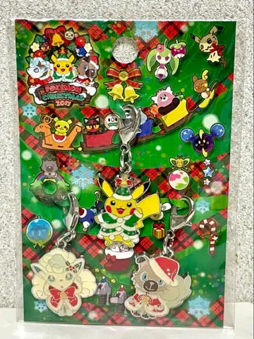 포켓몬 크리스마스 메탈 참 세트 2017 알로라 로토무 꼬마돌