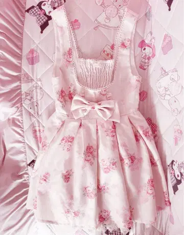 [ 완판템 ] 레어 LIZLISA 스위트 로즈 패턴 점프 스커트