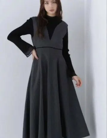 내추럴 뷰티 베이직 그레이 오버롤 스커트 M