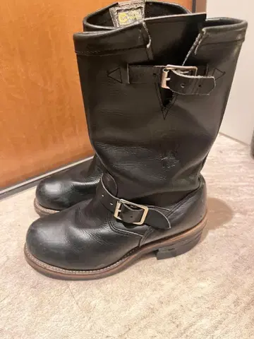 블랙 가죽 엔지니어 부츠 25cm