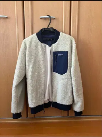 patagonia 플리스 자켓 S 베이지 네이비